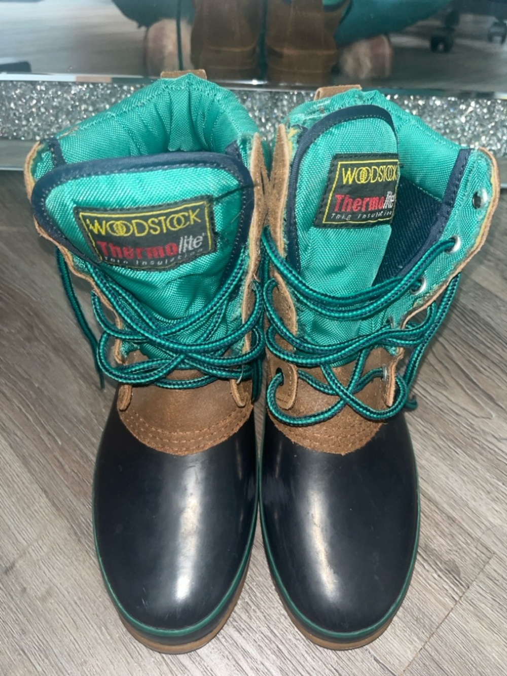 ✨ Woodstock Thermolite Insulated Duck Boots (Green/Brown)